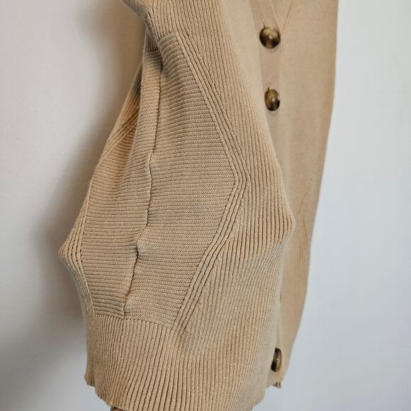 Ann Taylor Beige Button Front Ribbed Academia Sweater Vest Tank Top Size Medium - Picture 4 of 11